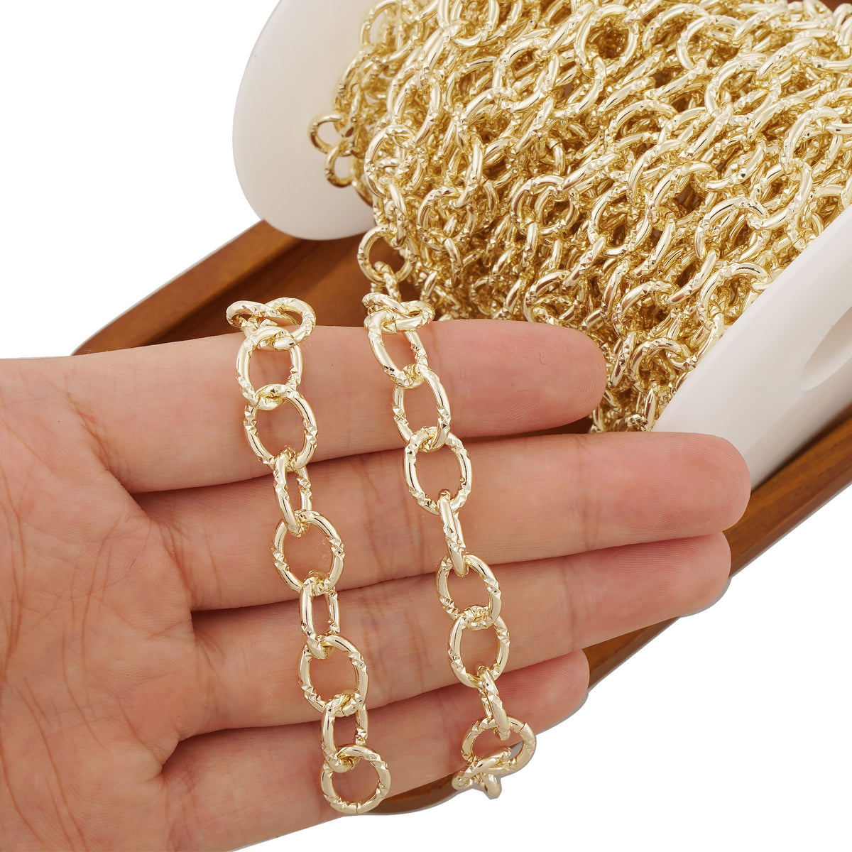 Gold Bracelets for Women - Lane Woods 14K Gold Plated Wide Cuban Curb Link Bracelet