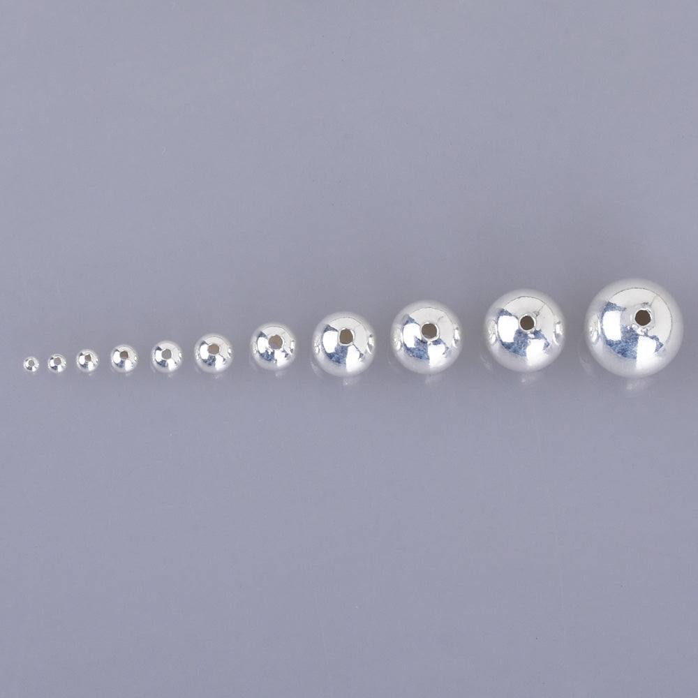 925 Sterling Silver Seamless Round Beads Smooth Spacer Beads 2mm