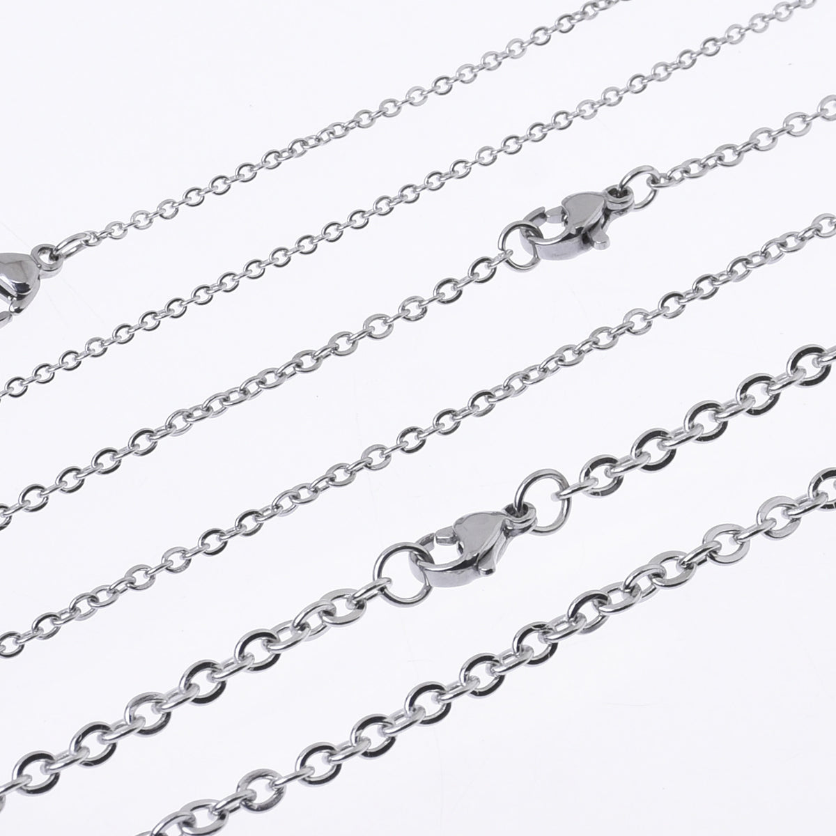 304 Stainless Steel Cross O Flat Link Chain round Jewelry Making Chain  Finished necklace chain 18