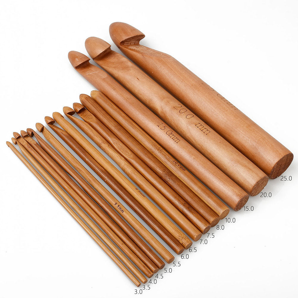 Crochet Needles Carbonized Bamboo Crochet Hooks Set Needles Hooks