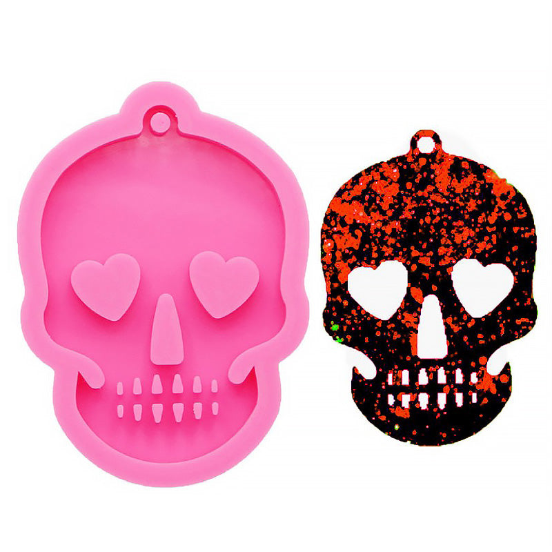 1 Piece Silicone Skull Mold With Keychain Hole DIY Resin Keychain For –  Rosebeading Official