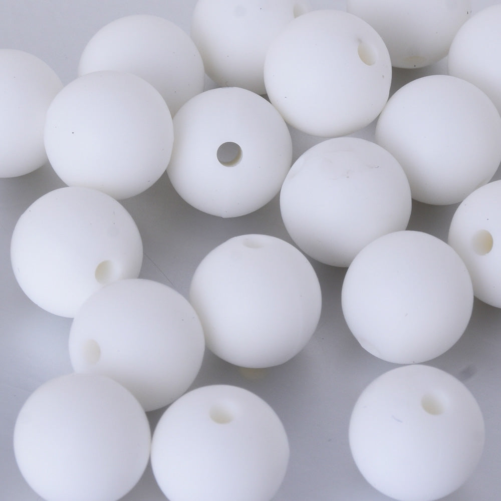 12mm White Silicone Beads, White Round Silicone Beads, Beads Wholesale, Silicone  Beads 