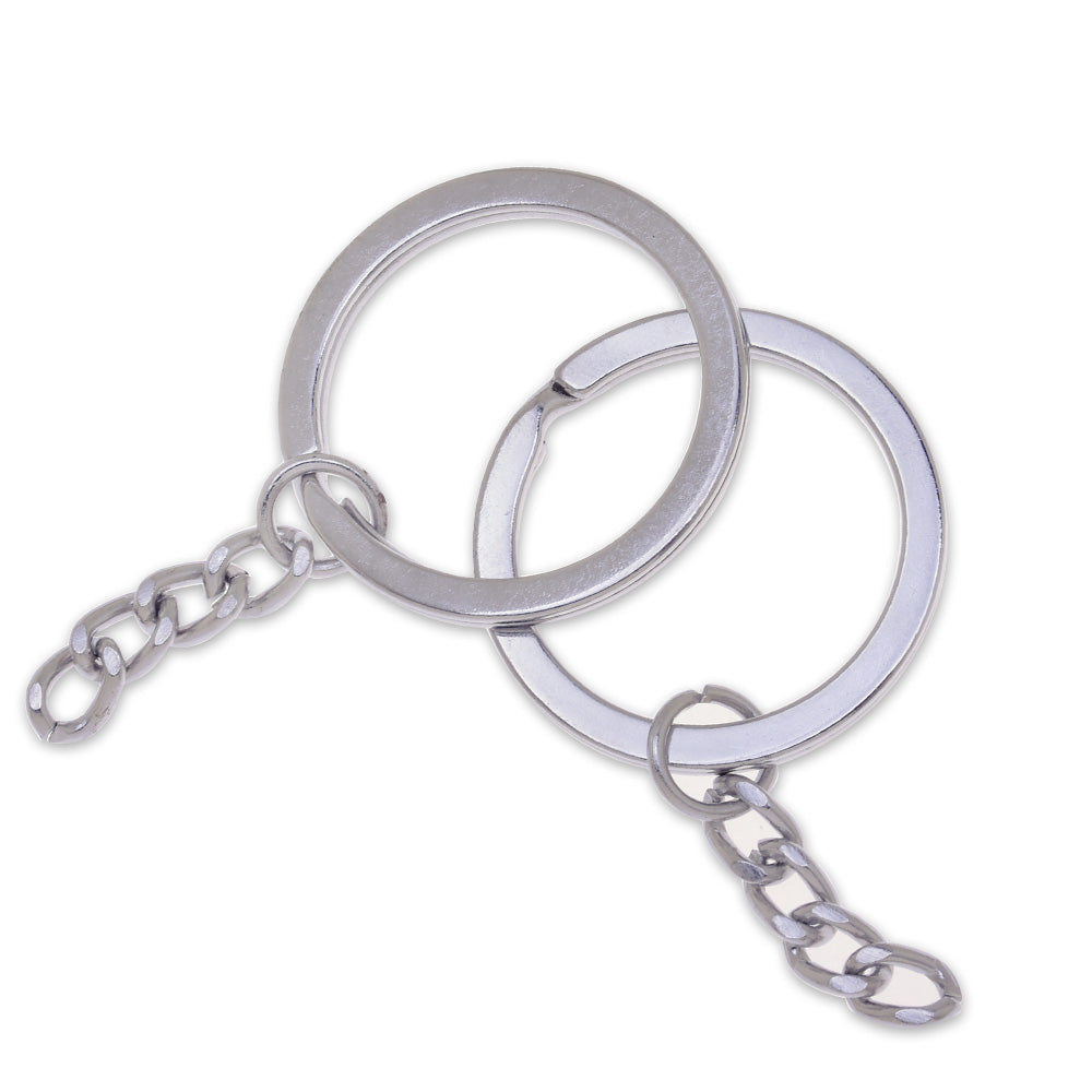 20 MM Nickel Plated Steel Split Key Rings, Wholesale