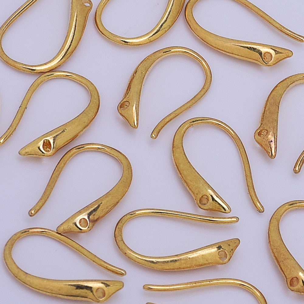 Earring Fish Hook Metal Jewelry Findings-Gold