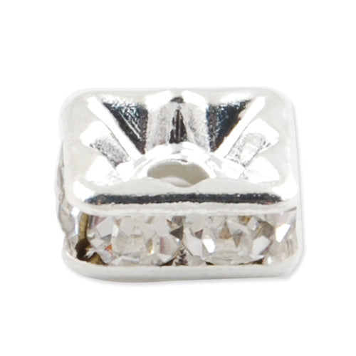 8MM Diameter Rhinestone Spacer Beads,Crystal Diamond,Brass,Silver Plat –  Rosebeading Official