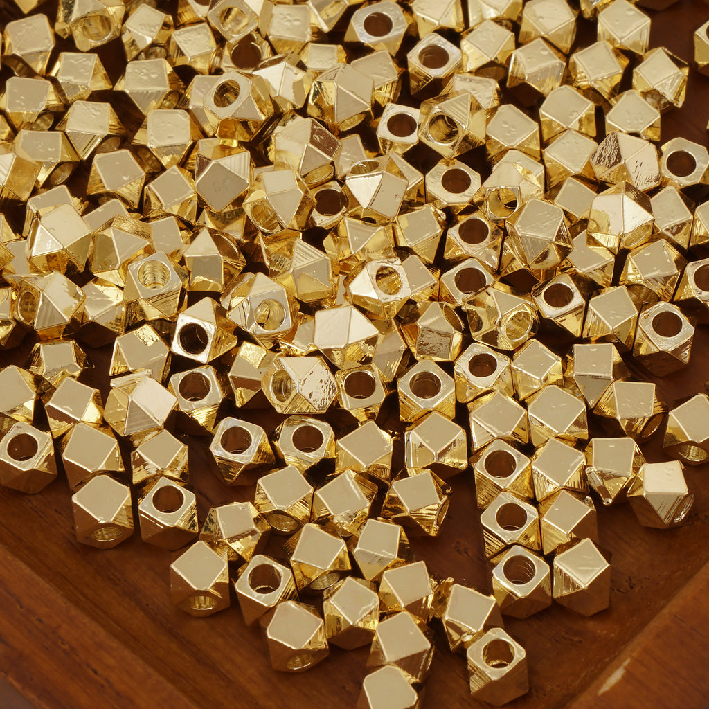 2.5mm 500pcs Gold Beads, Gold Spacer Beads for Jewelry Making, Faceted  Diamond Cut Beads 