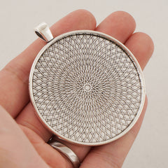 5PCS 50MM Pendant trays, Round Zinc Alloy Cameo Cabochon Base Setting Pendants, Big Pendant Blank 104106