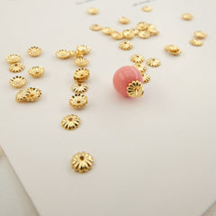 200PCS 14k Gold Filled Bead Caps, 5mm Flower Bead Caps, Can work 5-9mm beads, Bead Cap with 0.57mm hole 10419950