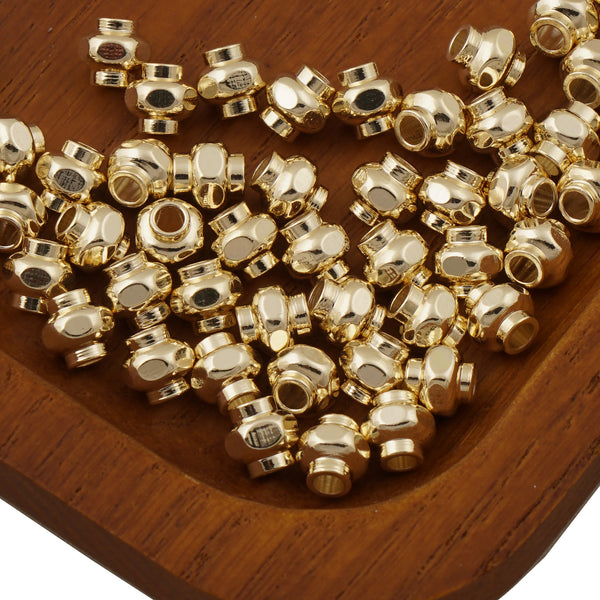 20PCS 14K Gold Filled Latern Beads, 5*5mm Spacer Beads, DIY Bracelet Necklace Beads for jewelry Making 10421050