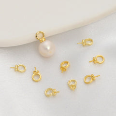 20PCS 14k Gold Filled Screw Sheep Eye Pin Bails, Eye Bails, Pearl Cap, Bead Cap, Pendant Bails Jewelry Making 10421550