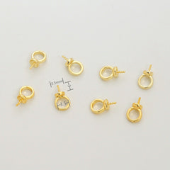 20PCS 14k Gold Filled Screw Sheep Eye Pin Bails, Eye Bails, Pearl Cap, Bead Cap, Pendant Bails Jewelry Making 10421550
