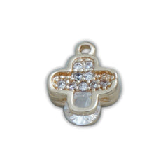 14k Gold Filled Four Leaf Clover charms, Clear Zircon Pendant Charm, Minimalist Flower Charm for Bracelet Necklace Making 10422752