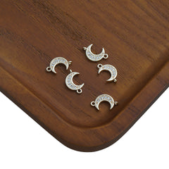 14k Gold Filled Moon Connector,  Dainty Moon Charm, CZ Zirconia pendant for Bracelet Necklace Making 10422955
