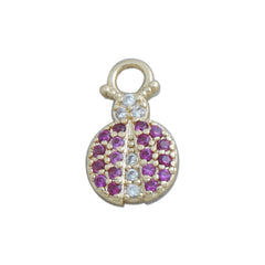 14k Gold Filled Ladybug Charm, mini Zirconia Pendant, DIY pendant for earring, Bracelet Necklace Supplies 10423050