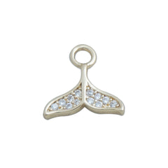 14k Gold Filled Mermaid Tail pendant, mini whale tail Pendant, fish tail charm, DIY zircon pendant for earring, Bracelet Necklace  10423051