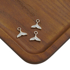 14k Gold Filled Mermaid Tail pendant, mini whale tail Pendant, fish tail charm, DIY zircon pendant for earring, Bracelet Necklace  10423051