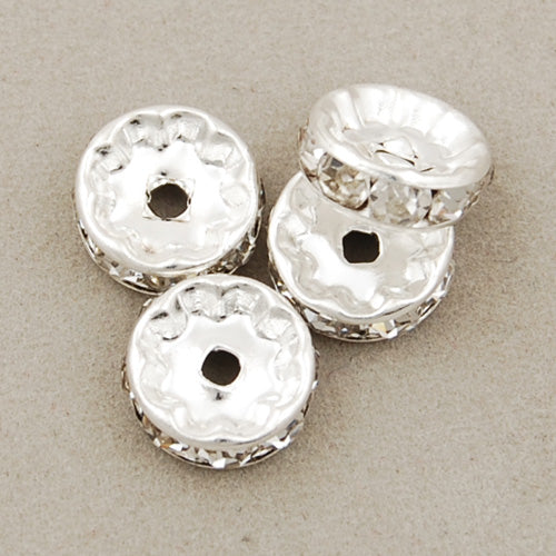 Small Black Rhinestone spacer Beads For Unique sparkly Bracelet