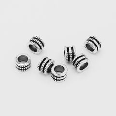 Tibetan Beads,Large Hole Spacer beads,Silver Tone Spacer Beads,Buddhism Beads,Thickness 4mm,sold 100pcs/lot