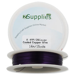 0.4MM Thick Purple Coated Soft Copper Wire,about 14M/15yds per Roll,26Gauge,Sold 10 Rolls Per Lot