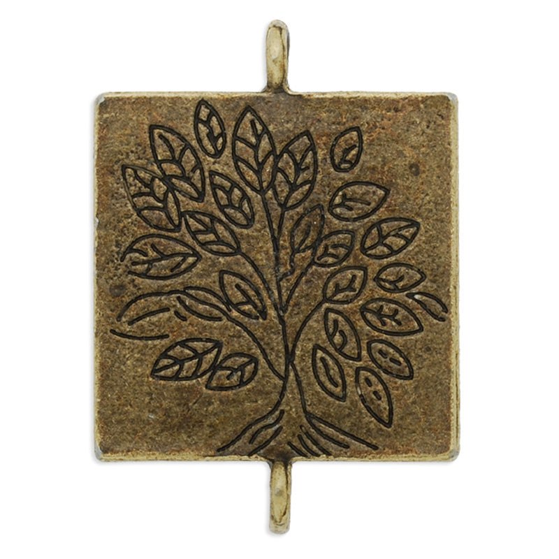20x20mm Antique Bronze plated square Zinc Alloy Cabochon Base Setting Pendants with 2 hangings, 20 pieces/lot
