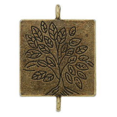 20x20mm Antique Bronze plated square Zinc Alloy Cabochon Base Setting Pendants with 2 hangings, 20 pieces/lot