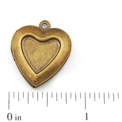 20*19mm Antique Brass Blank Heart Lockets Pendant,setting ,Sold 30 pcs per pkg