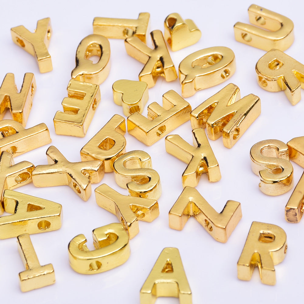 Gold Alloy Letter Pendant Charm letter necklace Personalized Name bracelet Alphabet 
