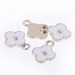 Diamond Gemstone Earrings pendant fashion charm Bracelet Handmade Mother's Day Gift 1*1.4cm white Clover 20pcs 10177855