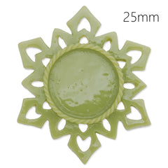 25mm Round frozen pendant blank,Ocean Green,Resin filled,20Pieces/lot