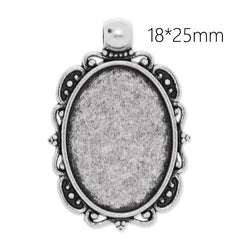 18x25mm Oval cameo setting,zinc alloy filled ,antique Silver plated,20pcs/lot