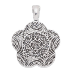 25mm(1 inch) Flower pendant trays,Zinc Alloy filled,antique silver plated,20pcs/lot