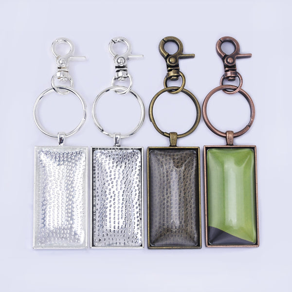 Diy Key Chain Making Kit About Blank Pendants Silver Oval - Temu