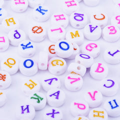 7mm Random Mixed Acrylic Russian Alphabet Letter Beads Round Acrylic Beads Findings DIY Beads 1bag