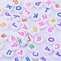 7mm Random Mixed Acrylic Russian Alphabet Letter Beads Round Acrylic Beads Findings DIY Beads 1bag