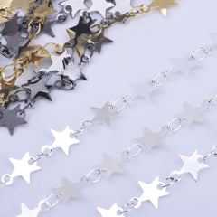 7*7mm Star Chain Copper Flat Stars Accessory DIY Necklace Little Star Chains By THE YARD 102361