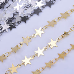 7*7mm Star Chain Copper Flat Stars Accessory DIY Necklace Little Star Chains By THE YARD 102361