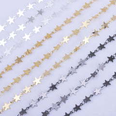 7*7mm Star Chain Copper Flat Stars Accessory DIY Necklace Little Star Chains By THE YARD 102361