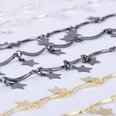 7*7mm Star Drop Chain Copper Curve Bar Chain Jewelry Accessories By THE YARD 102363