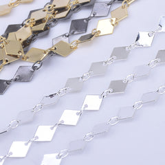 High Quality 6*8mm Marque Chain Copper Rhombus Disc Chain Jewelry findings Chain By THE YARD