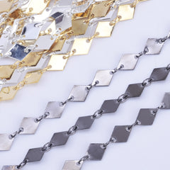 High Quality 6*8mm Marque Chain Copper Rhombus Disc Chain Jewelry findings Chain By THE YARD