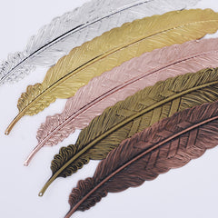 110*24mm Brass Feather BookMark Feather Pendant charm Personalized BookMark Gift 10pcs 102383