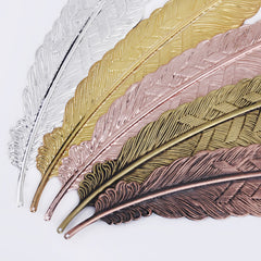 110*24mm Brass Feather BookMark Feather Pendant charm Personalized BookMark Gift 10pcs 102383