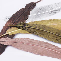 110*24mm Brass Feather BookMark Feather Pendant charm Personalized BookMark Gift 10pcs 102383