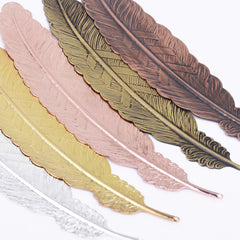 110*24mm Brass Feather BookMark Feather Pendant charm Personalized BookMark Gift 10pcs 102383