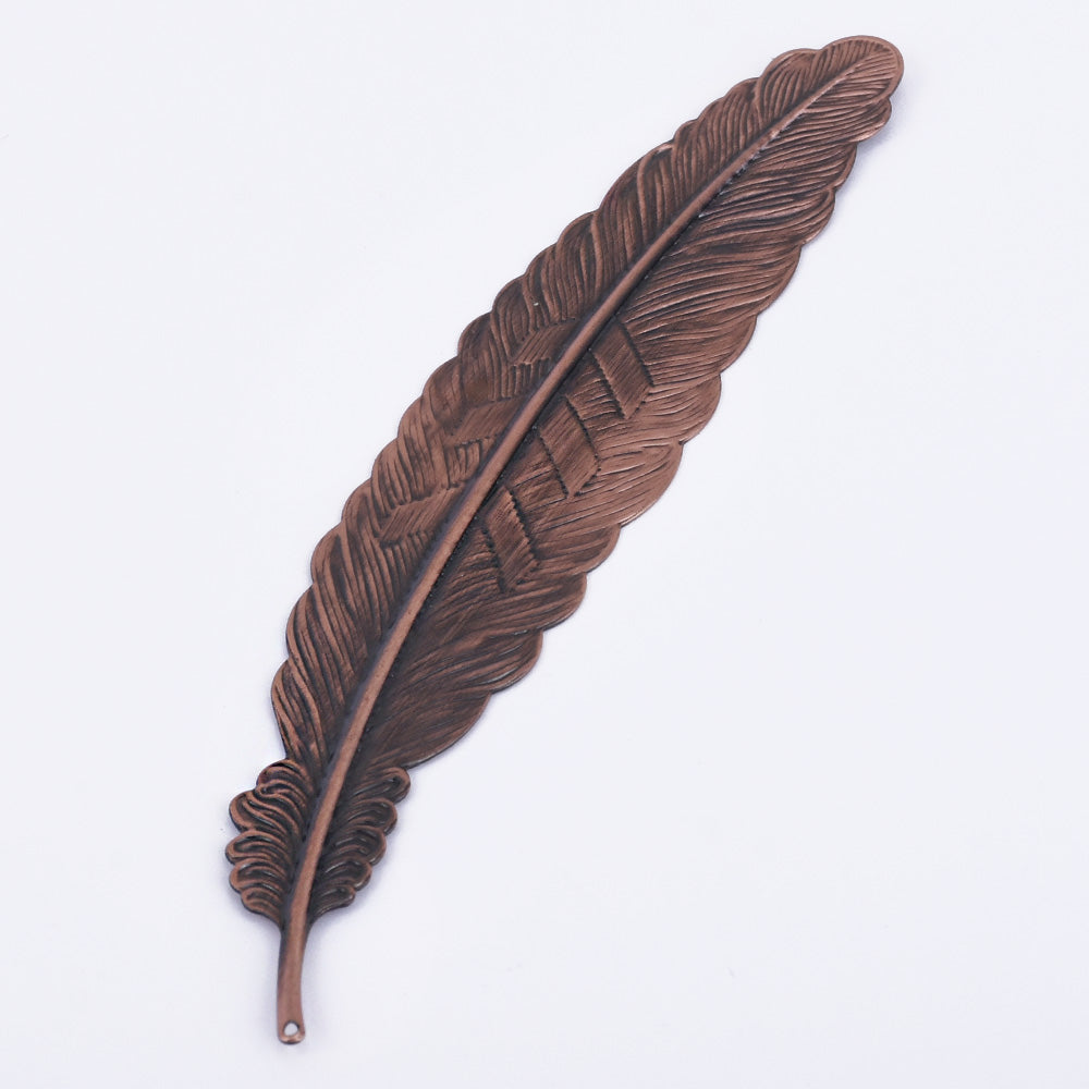 110*24mm Brass Feather BookMark Feather Pendant charm Personalized BookMark Gift 10pcs 102383