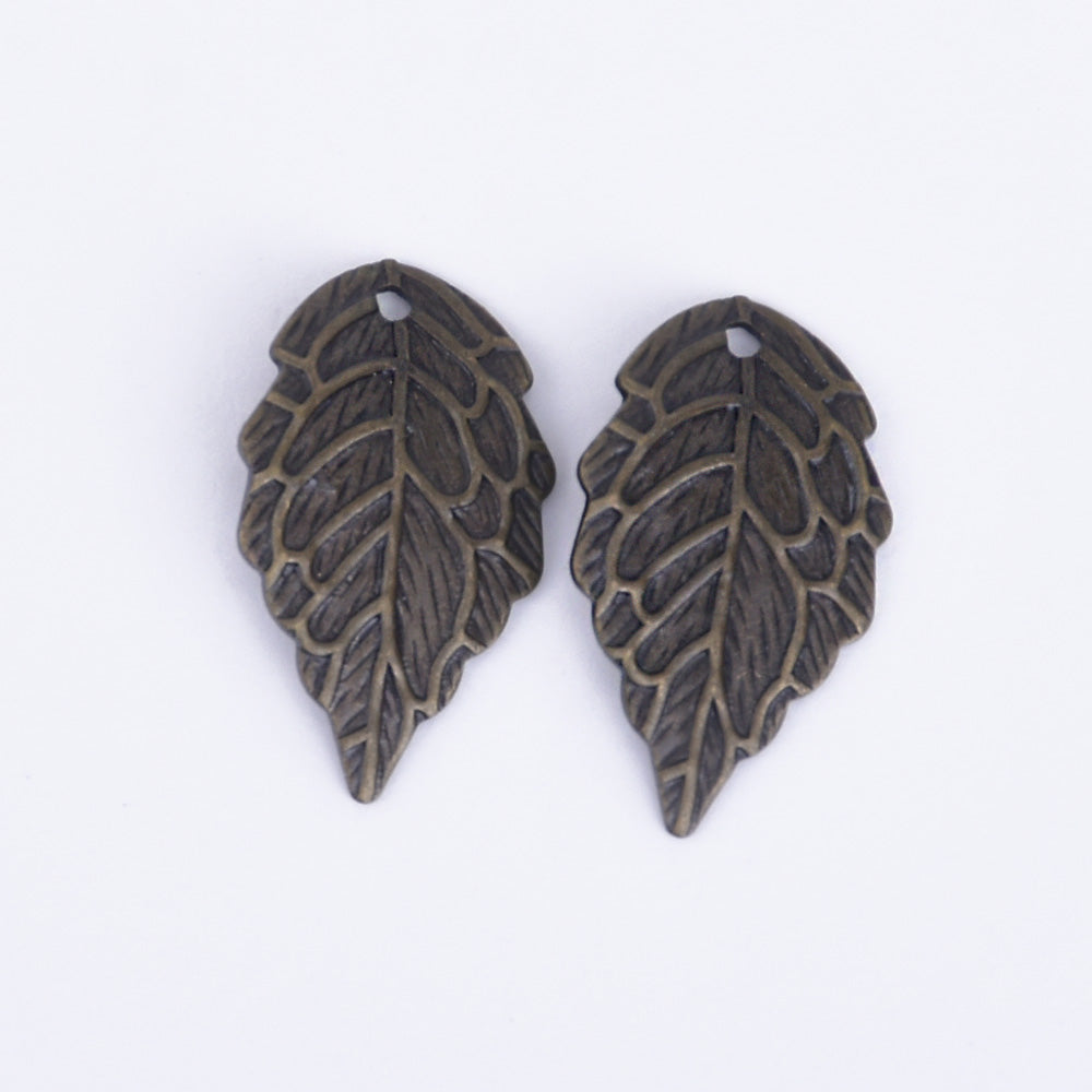 10*18mm Brass Leaf Pendant Charm Metal Charms Wholeslae perfect for necklace pendant 50pcs