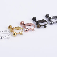 4mm Brass Screw Back Earring Clips non pierced clip Brass Clip on Earring Findings 20pcs 102386