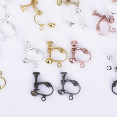 4mm Brass Screw Back Earring Clips non pierced clip Brass Clip on Earring Findings 20pcs 102386