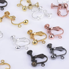 4mm Brass Screw Back Earring Clips non pierced clip Brass Clip on Earring Findings 20pcs 102386
