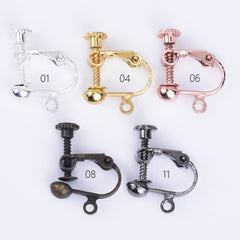 4mm Brass Screw Back Earring Clips non pierced clip Brass Clip on Earring Findings 20pcs 102386